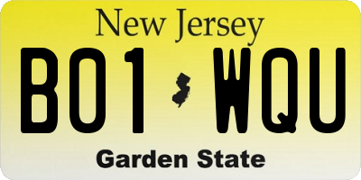 NJ license plate B01WQU