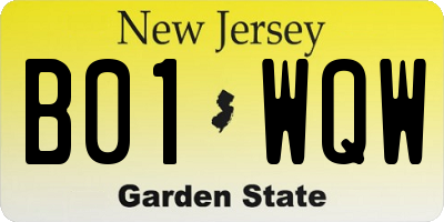 NJ license plate B01WQW