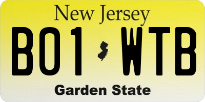NJ license plate B01WTB