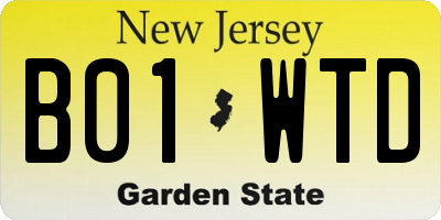 NJ license plate B01WTD