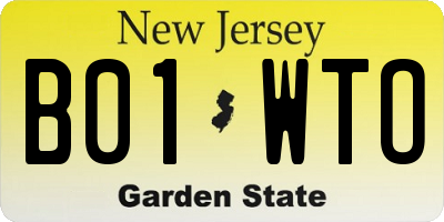NJ license plate B01WTO
