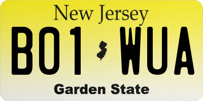 NJ license plate B01WUA