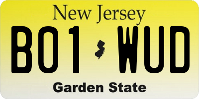 NJ license plate B01WUD