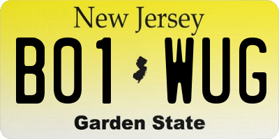 NJ license plate B01WUG