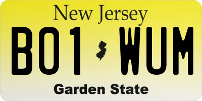 NJ license plate B01WUM
