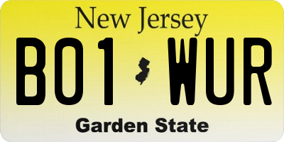 NJ license plate B01WUR