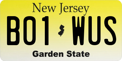 NJ license plate B01WUS