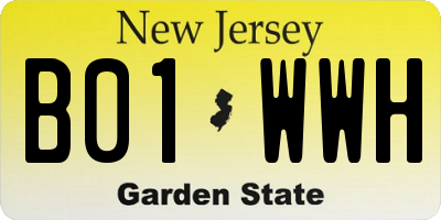 NJ license plate B01WWH