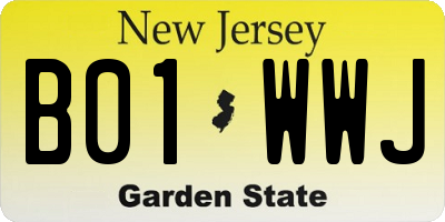 NJ license plate B01WWJ