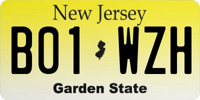 NJ license plate B01WZH