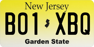 NJ license plate B01XBQ