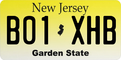 NJ license plate B01XHB