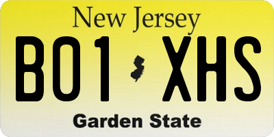 NJ license plate B01XHS