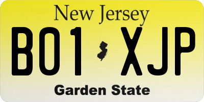 NJ license plate B01XJP