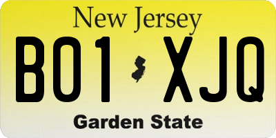 NJ license plate B01XJQ