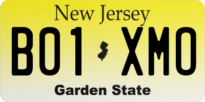 NJ license plate B01XMO