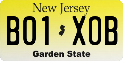 NJ license plate B01XOB