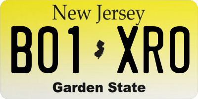 NJ license plate B01XRO