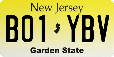 NJ license plate B01YBV