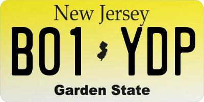 NJ license plate B01YDP