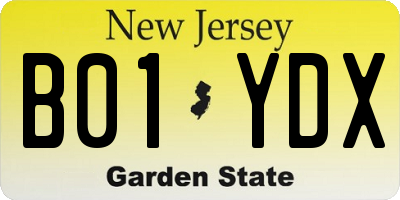 NJ license plate B01YDX