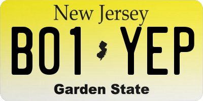 NJ license plate B01YEP
