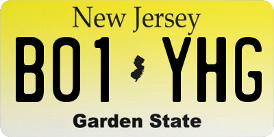 NJ license plate B01YHG