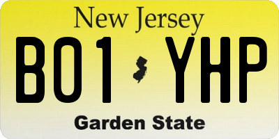 NJ license plate B01YHP