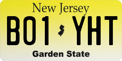 NJ license plate B01YHT