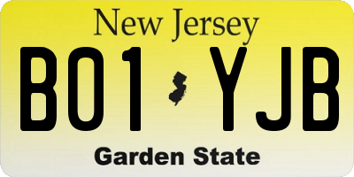 NJ license plate B01YJB
