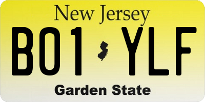 NJ license plate B01YLF