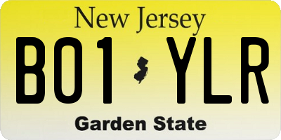 NJ license plate B01YLR