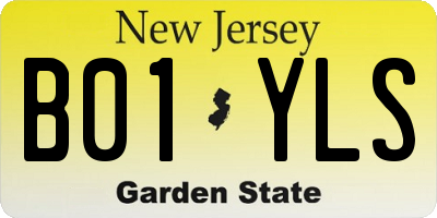 NJ license plate B01YLS