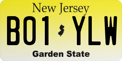NJ license plate B01YLW