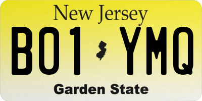 NJ license plate B01YMQ