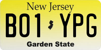NJ license plate B01YPG