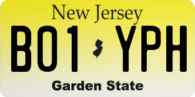 NJ license plate B01YPH