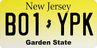 NJ license plate B01YPK
