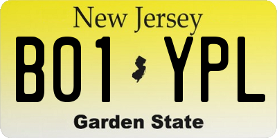 NJ license plate B01YPL