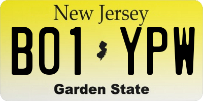 NJ license plate B01YPW