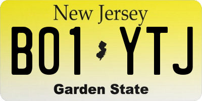 NJ license plate B01YTJ
