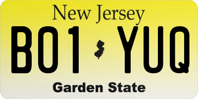 NJ license plate B01YUQ
