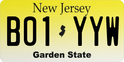 NJ license plate B01YYW