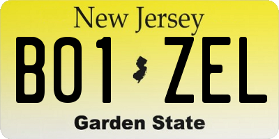 NJ license plate B01ZEL
