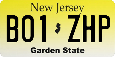 NJ license plate B01ZHP