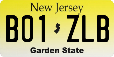 NJ license plate B01ZLB