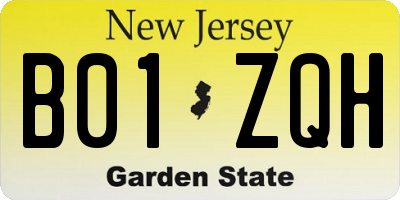 NJ license plate B01ZQH
