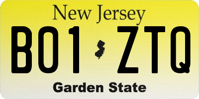NJ license plate B01ZTQ