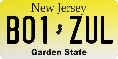 NJ license plate B01ZUL