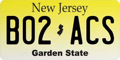 NJ license plate B02ACS